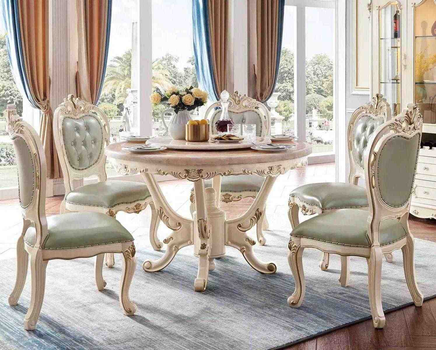Esszimmer Set 7tlg Holz klassische Möbel Esstisch + 6х Stühle Luxus neu