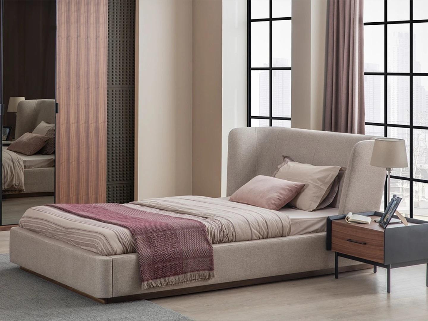 Modern Komplett Bett Luxus Nachttisch Schlafzimmer Set 2tlg Holz Möbel