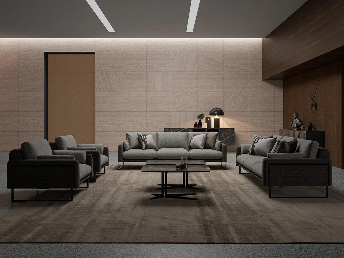 Luxus Wohnzimmer Sofagarnitur 2x Dreisitzer Couchen Sofa mit Couchtisch Set 6tlg