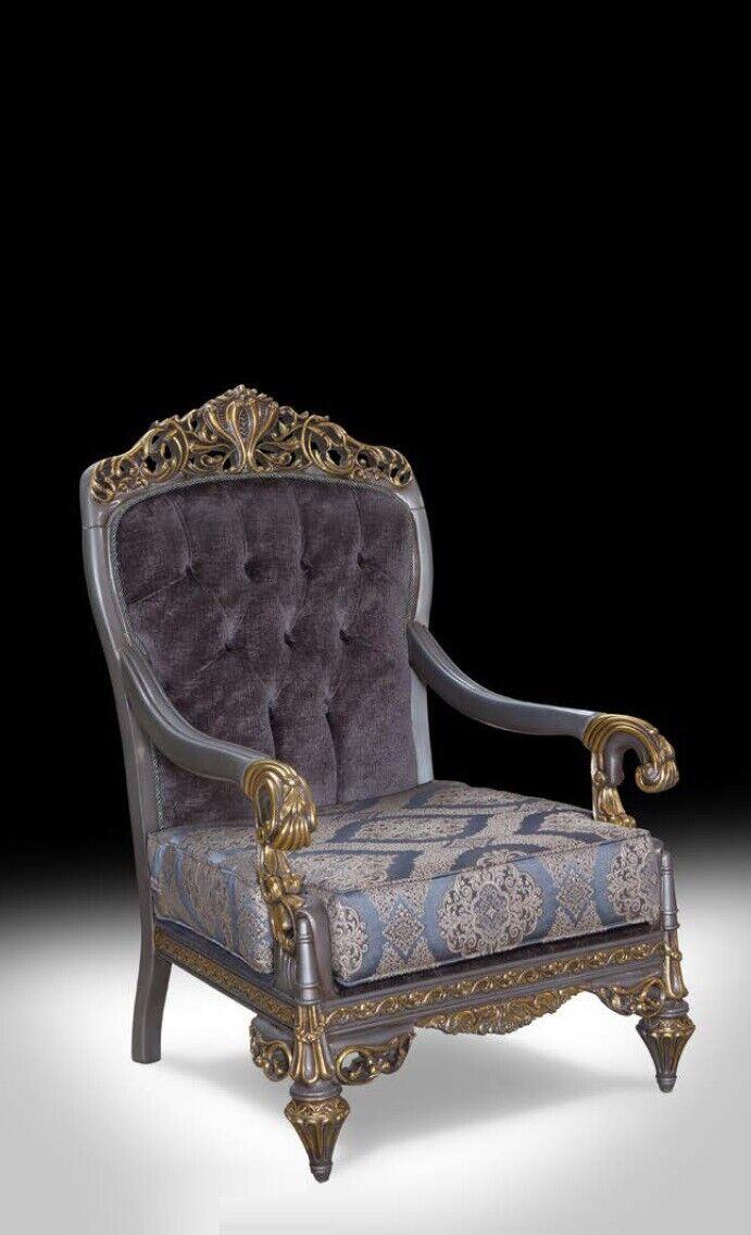 Chesterfield Lila Sessel 1 Sitzer Design Luxus Wohnzimmer Polster Neu