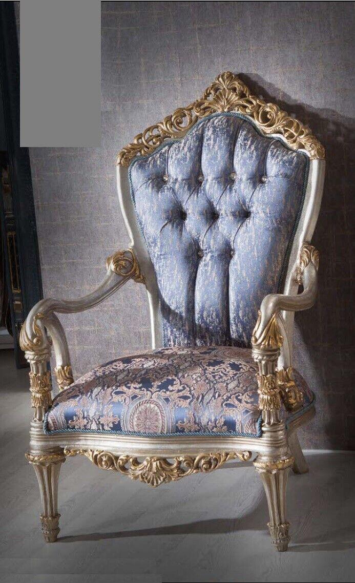 Design Chesterfield Sessel 1 Sitzer Couch Polster Luxus Textil Einsitzer
