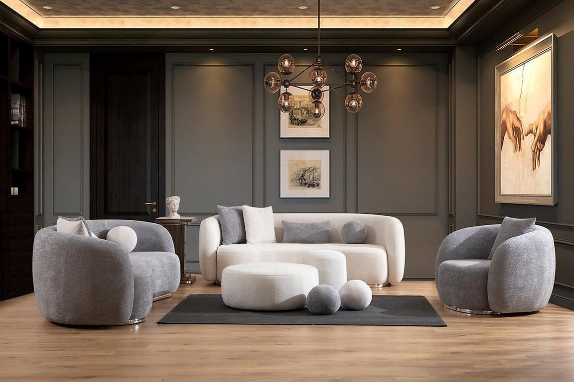 Sofagarnitur 4 3 1 Sitzer Wohnzimmer Komplett Sofas Set Modern Set Hocker