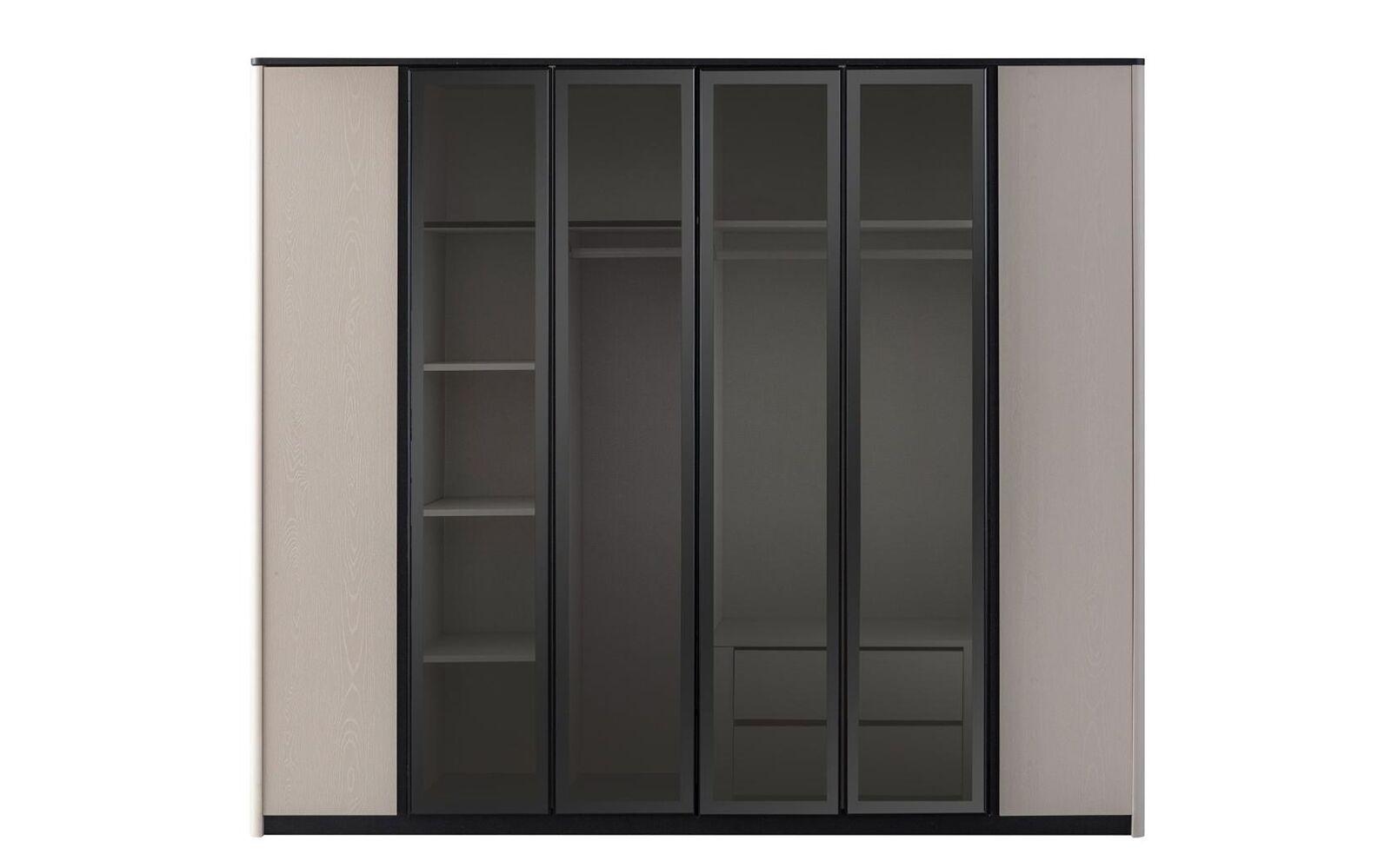 Kleiderschrank Garderobenschrank Schrank Moderne Holzschrank Grau