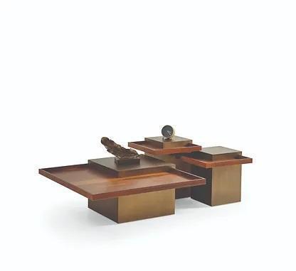 Moderner Brauner Couchtisch Set Wohnzimmer Holz Kaffeetisch Luxus Set