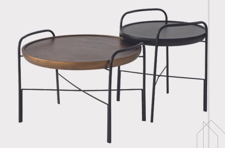 Runder Wohnzimmer Couchtisch Luxus 2x Holztische Designer Möbel Set 2tlg