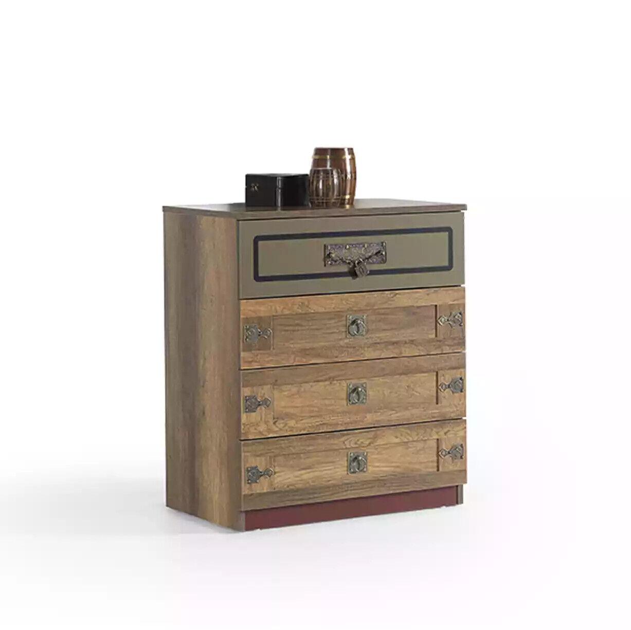 Kommode Schrank Holz Kommoden Schlafzimmer Holzschrank Braun Design