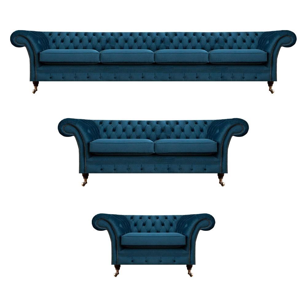Designer Sofas Set Chesterfield Wohnzimmer Sofagarnitur Couch Polstermöbel 4+2+1