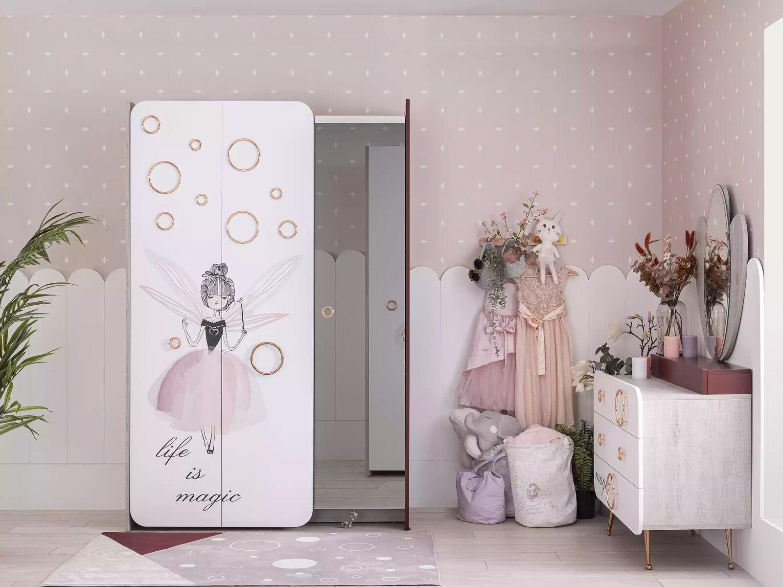 Weißer Kinderzimmer Schrank Mädchen Kleiderschrank Luxus Holz Schränke