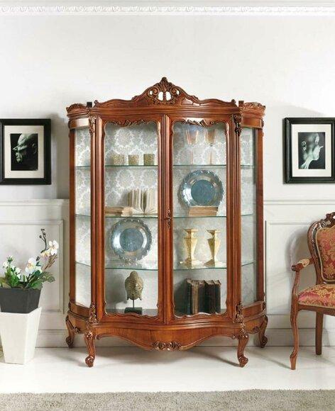 Glasschrank Vitrine Anrichte Möbel Holzschrank Vitrinen Luxus Schrank Holz XXL