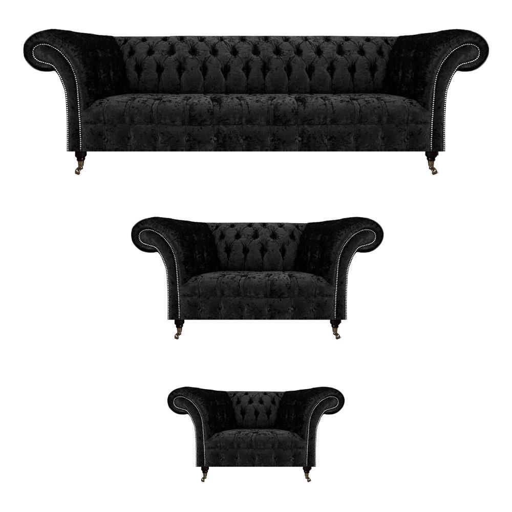 Chesterfield Sofagarnitur 3tlg Komplett Wohnzimmer Sofas Couch Neu Set