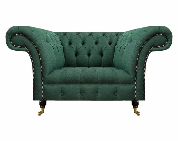 Wohnzimmer Sessel Luxus Polstermöbel Grün Polstersitz Chesterfield Neu