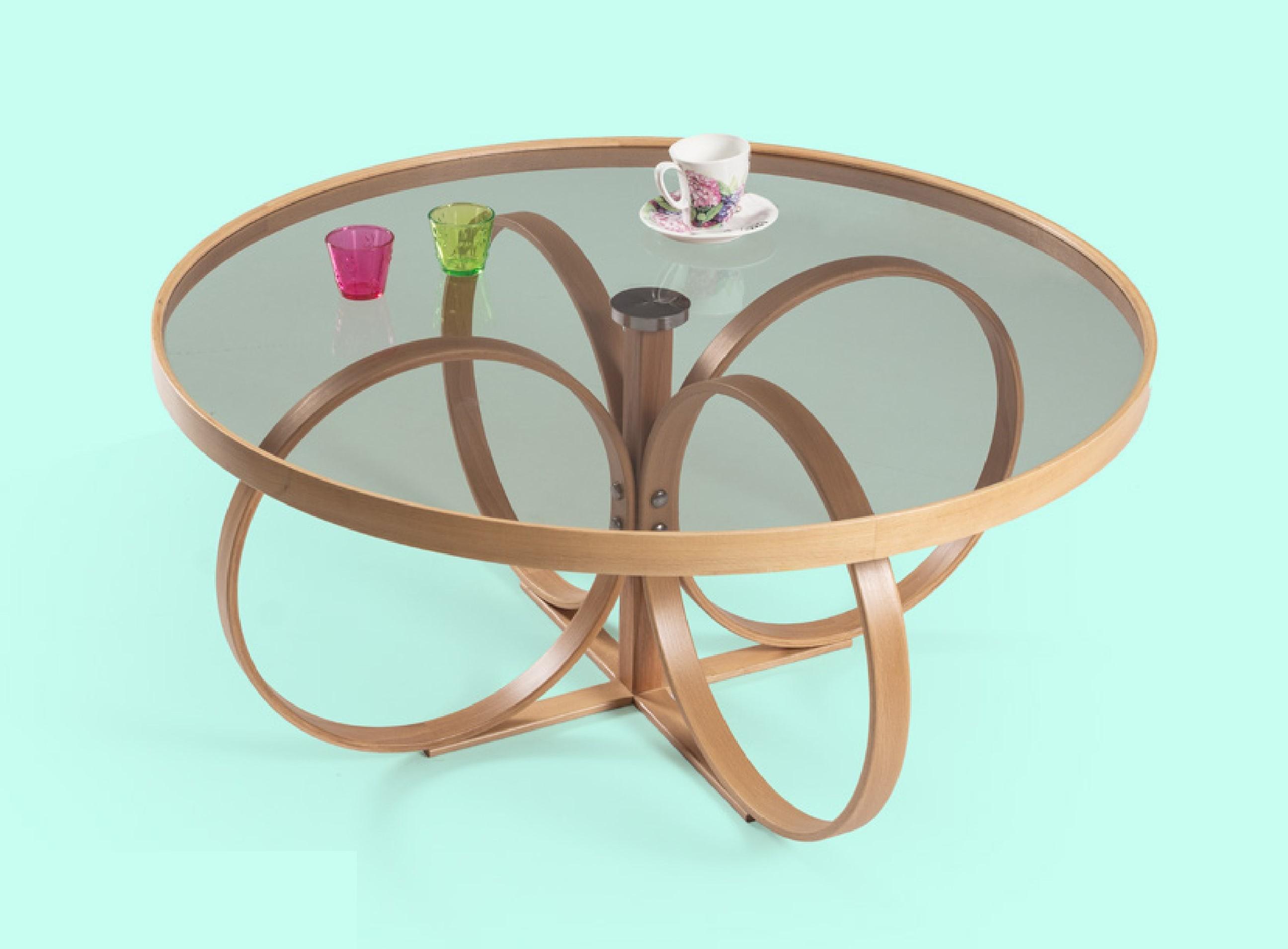 Hochwertiger Runder Couchtisch Designer Rundtisch Wohnzimmer Holz Möbel
