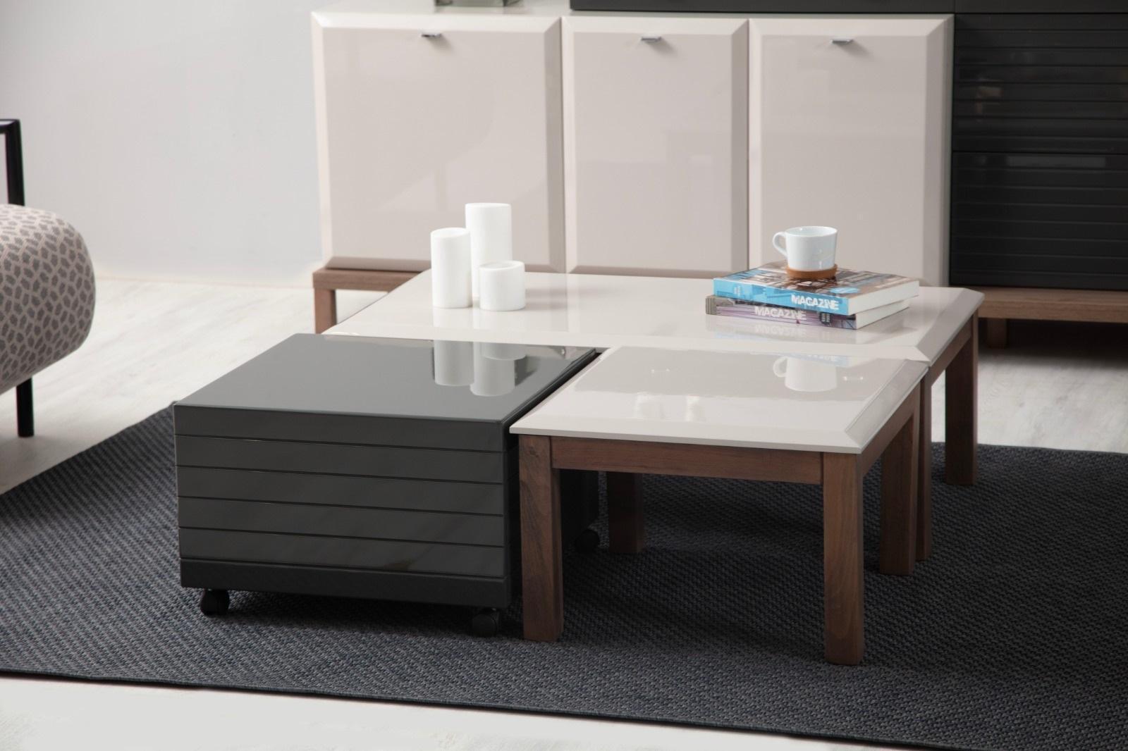 Wohnzimmer Schwarz-Weißer Couchtisch Designer Sofatisch Moderne Möbel