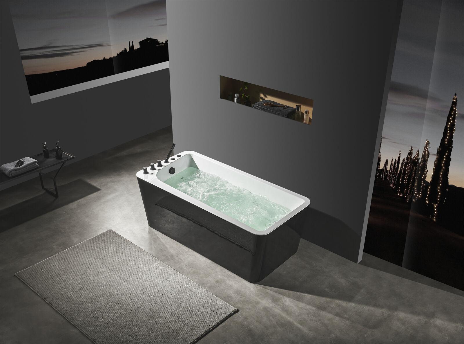 Relax Wanne Indoor Whirlpool Badewanne Whirlwanne Home Spa Schwarz