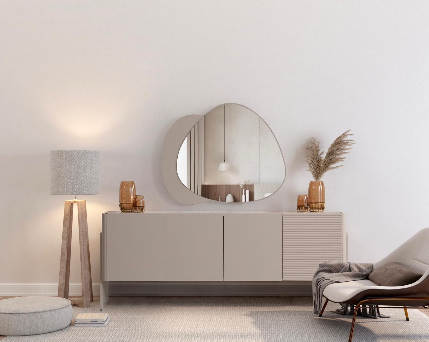 Beiges Designer Sideboard Luxuriöse Esszimmer Anrichte Edle Holz Möbel