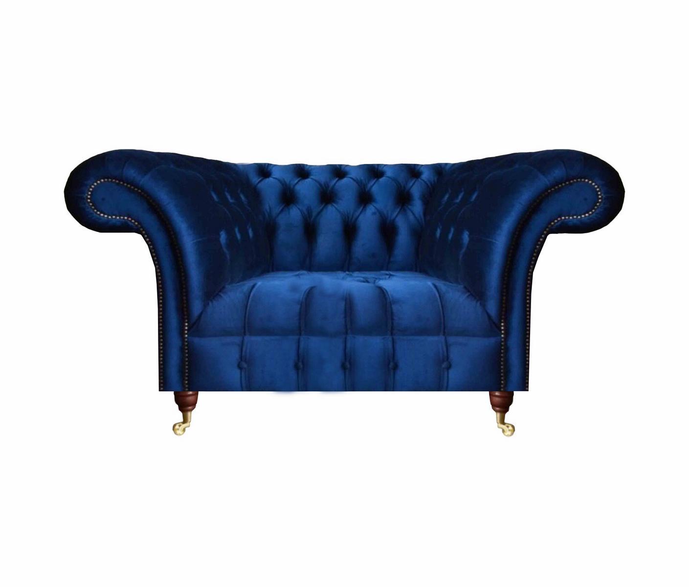 Wohnzimmer Sessel Chesterfield Luxus Blau Luxus Textil Polstermöbel Einrichtung