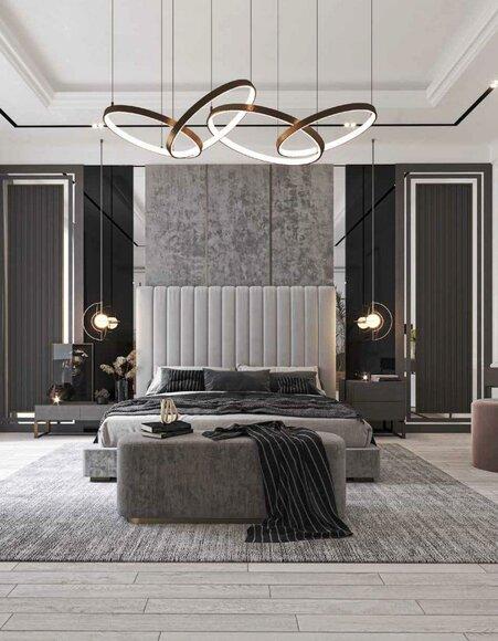 Bett Möbel Grau Schlafzimmer Möbel Design Betten Luxus Möbel Modern Holz