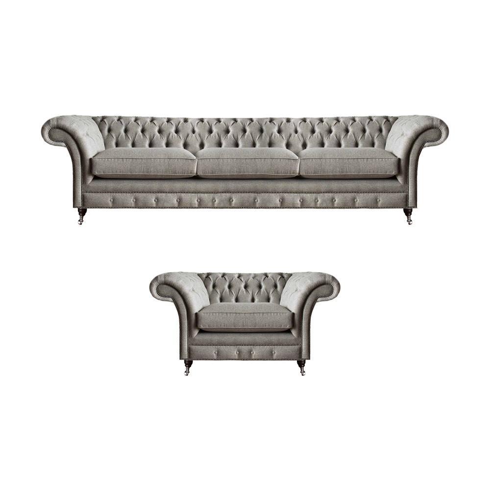 Wohnzimmer Set 2tlg Sofa Dreisitze Sitzmöbel Sessel Design Chesterfield