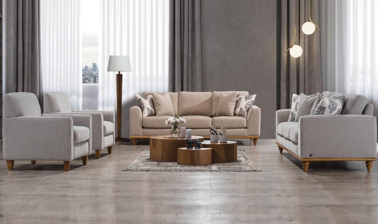 Wohnzimmer Set 4tlg 2x Sofa Dreisitzer Design 2x Sessel Modern Neu Möbel