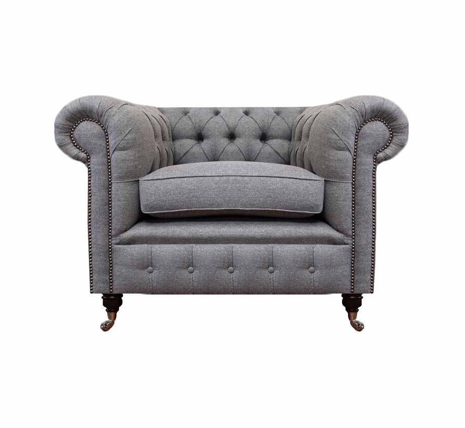 Wohnzimmer Sessel Luxus Polster Stoff Chesterfield Textil Sitz Neu Einrichtung