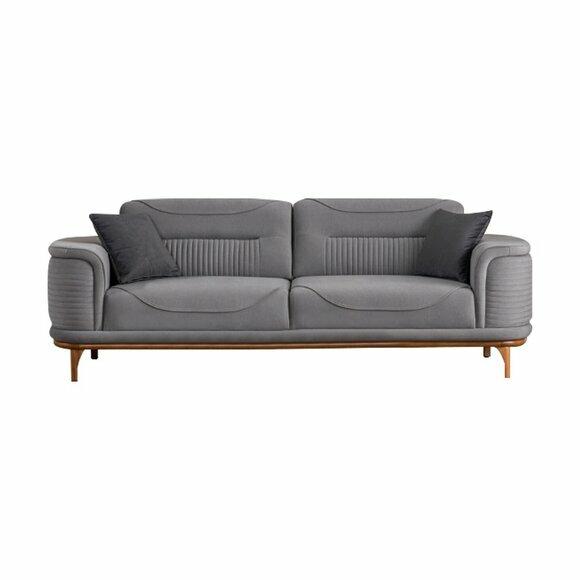Modernes Graues Sofa Hochwertiges Textil für ein Wohnzimmer Neu
