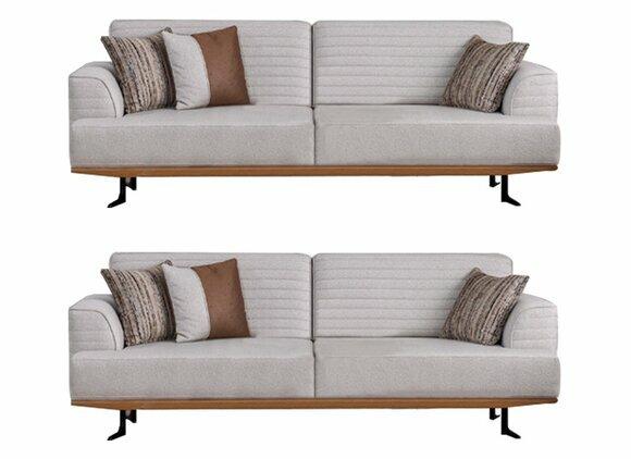 Luxuriöses Set Grauer Dreisitzer-Sofas für Wohnzimmer Modernes Design
