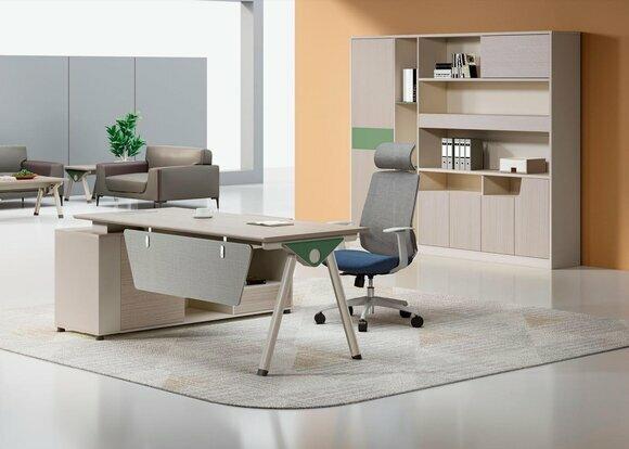 Robuste Büro Möbel Stilvoller Bürotisch Moderner Schrank 2tlg Garnitur