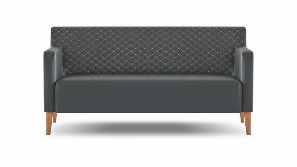 Sofa 3-Sitzer Schwarz Einfarbig Modern Design Arbeitszimmer Wohnzimmer
