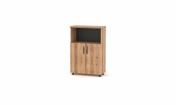 Aktenschrank Rechteck Form Braun Schwarz Zweifarbig Regal Arbeitszimmer