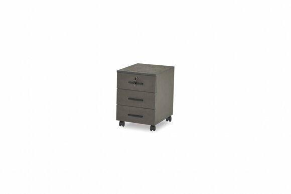 Aktenschrank Grau Einfarbig Arbeitszimmer Modern Design mit Schubladen