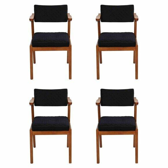 Esszimmer Stuhl Modern Holz Möbel 4x Stühle Schwarz Luxus Design Einrichtung
