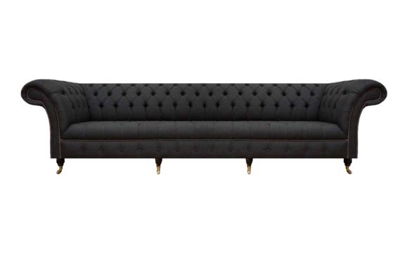 Schwarze Chesterfield Polstercouch Exklusive Wohnzimmer Couch 4-Sitzer