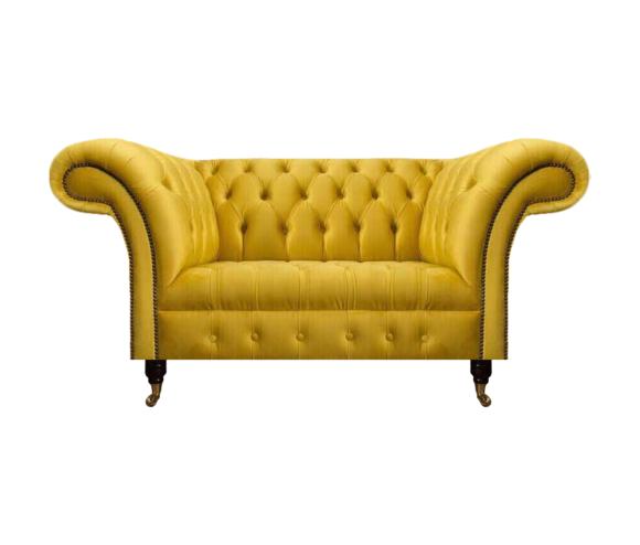Chesterfield Gelbe Couch Wohnzimmer Polstersofas Designer Zweisitzer