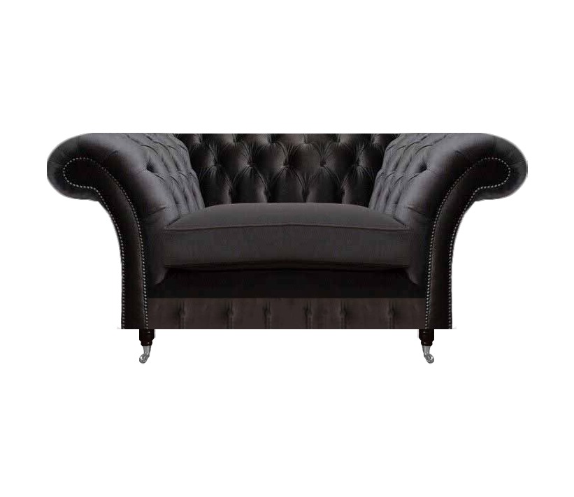Chesterfield Schwarzer Polstersessel Luxus Sitzmöbel Moderner 1-Sitzer