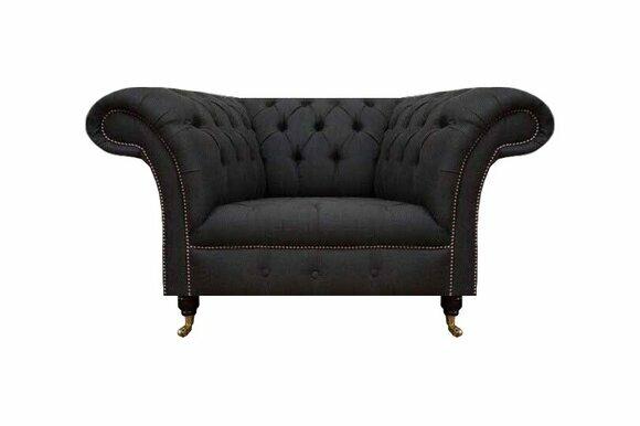 Schwarzer Chesterfield Sessel Designer Sitzmöbel Luxuriöser Einsitzer
