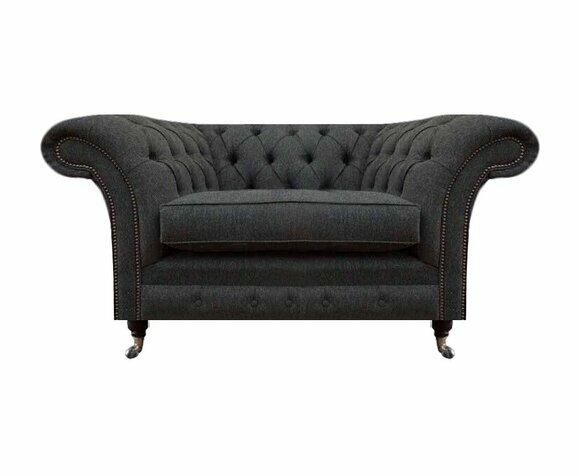 Luxus Chesterfield Sessel Wohnzimmer 1-Sitzer Stoff Wohnzimmer Möbel