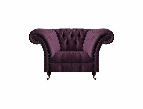 Chesterfield Lila Sessel Wohnzimmer Einsitzer Designer Edler Lehnsessel