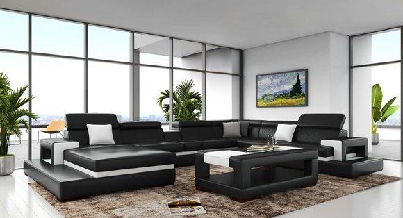 XXL Ledersofa Ecksofa Design Big Sofa Couch Polster Eck Sitz Garnitur