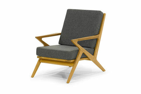 Modernes Holzgestell Robuster Sessel Designer Terrassen Polsterkissen