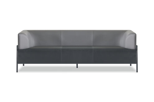 Schwarzer Arbeitszimmer 3-Sitzer Leder Sitzmöbel Universeller Dreisitzer