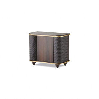Kommode Rechteckig Sideboard Braun Schwarz Türen Modern Aktenschrank