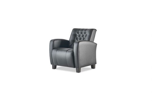 Chesterfield 1-Sitzer Sessel Modern Leder Lehnsessel 1-Sitzer Knöpfe