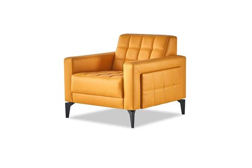Chesterfield Lehnsessel Sessel Modern Weich Leder Edelstahl Holz Armlehnen