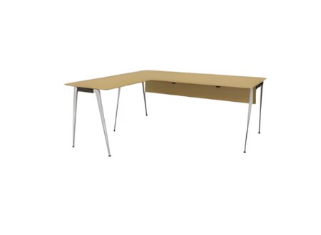 Moderner Eckschreibtisch beige Luxus-Büromöbel Holz Arbeitsplatzmöbel