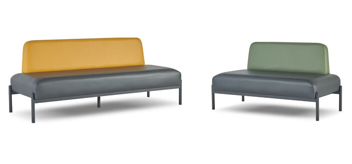 Sofagarnituren Schwarz Grün Gelb 3-Sitzer 2-Sitzer Art Deco Ledersofas