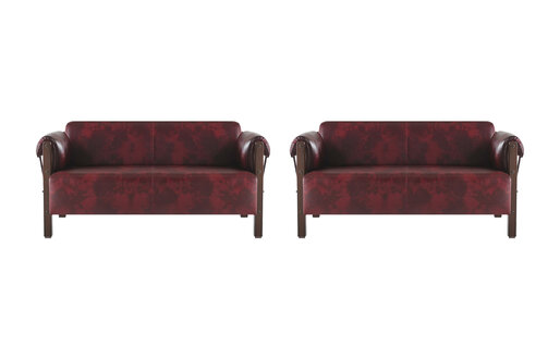Ledersofas 2-Sitzer Bordeaux Leder Sitzmöbel Sofa-Set Sofas Modern