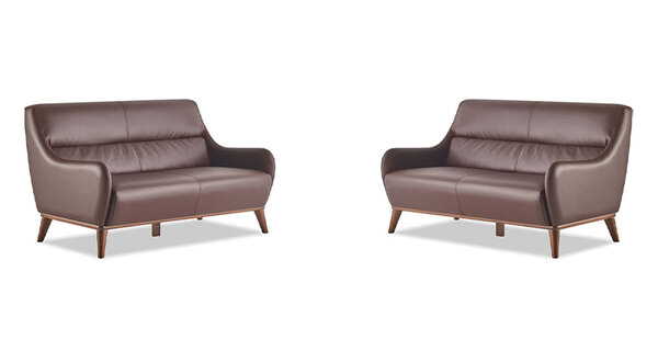 Sofas Braun Klassisch 2-Sitzer Couch Ledersofas Sitzmöbel Sofa-Set Weiche