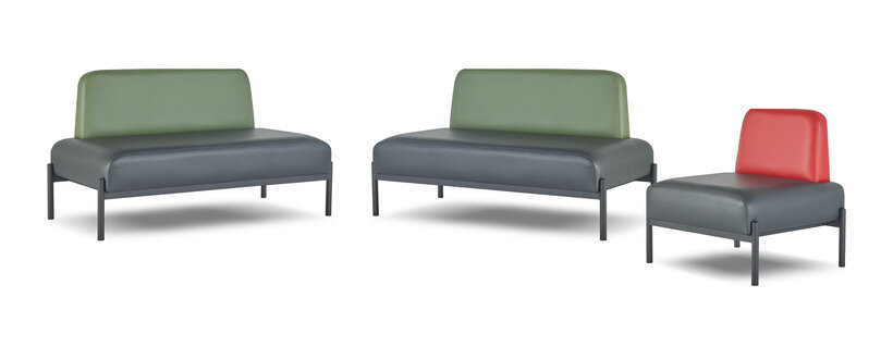 Komplett Sofas Art Deco 2-Sitzer Sessel Schwarz Grün Rot Ledersofas Holz