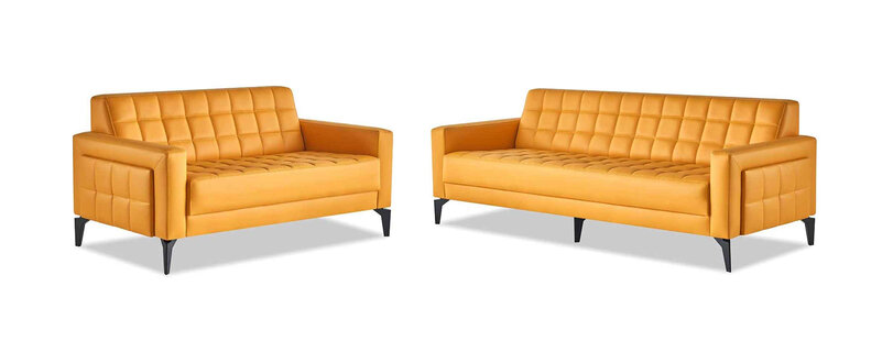 Couch 3-Sitzer 2-Sitzer Gelb Modern Sofa-Set Chesterfield Sitzmöbel