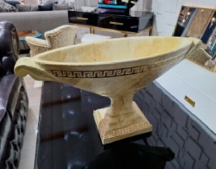 Beige Gold Vasen Dekorative Figur Antik Still Oval Form Dekorative Sofort